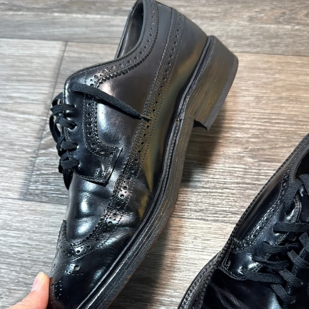 Hanover Black Leather Men's Dress Shoes men’s size 8 (s43)